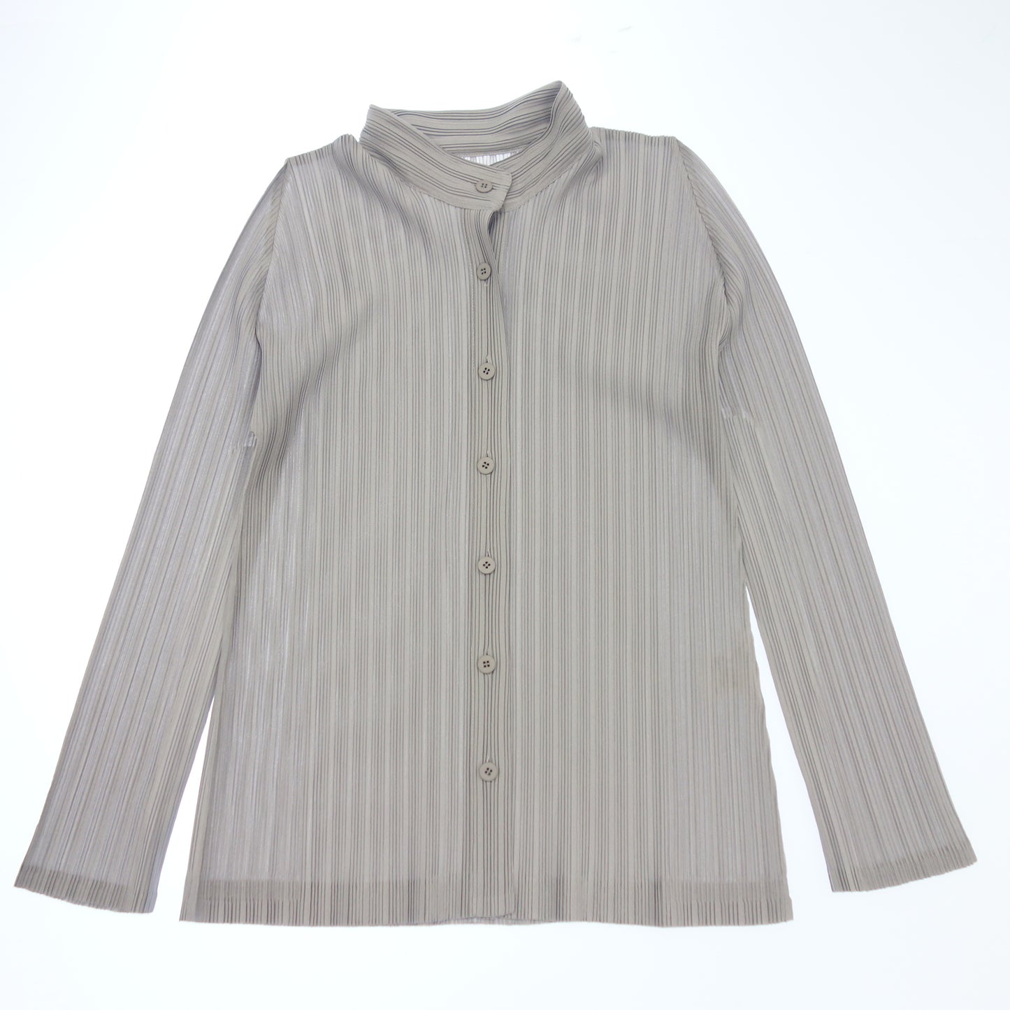 Very good condition ◆ Pleats Please long sleeve shirt Ladies size 03 Gray PLEATS PLEASE [AFB5] 