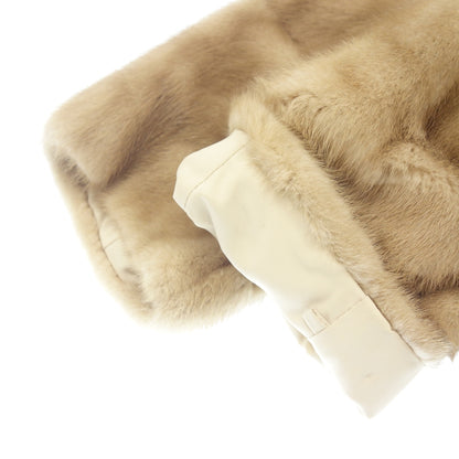 Good condition ◆ Lignaggio no collar jacket mink beige ladies size L LIGNAGGIO collezione [AFF19] 