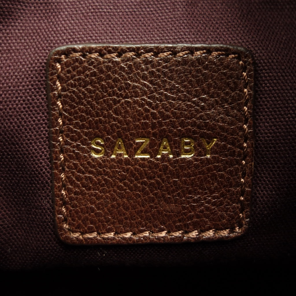 Good condition◆SAZABY handbag tote bag multi-pocket brown gold hardware SAZABY [AFE12] 