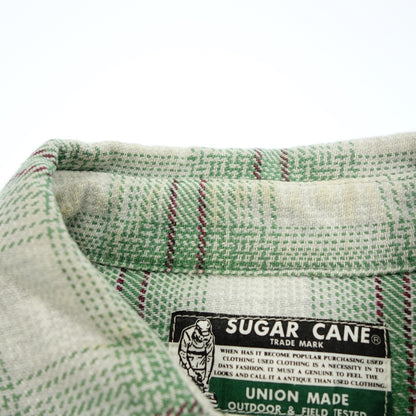 Used ◆Sugar Cane flannel shirt men's green SUGAR CANE [AFB11] 