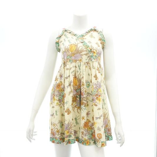 Gucci Dress Flora Allover Pattern 595353 Women's Beige 10 GUCCI [AFB22] [Used] 