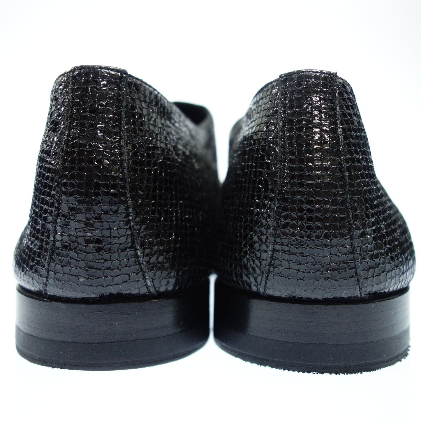 Very good condition◆Saint Laurent leather shoes lame glitter men's 41 black SAINT LAURENT [AFD7] 