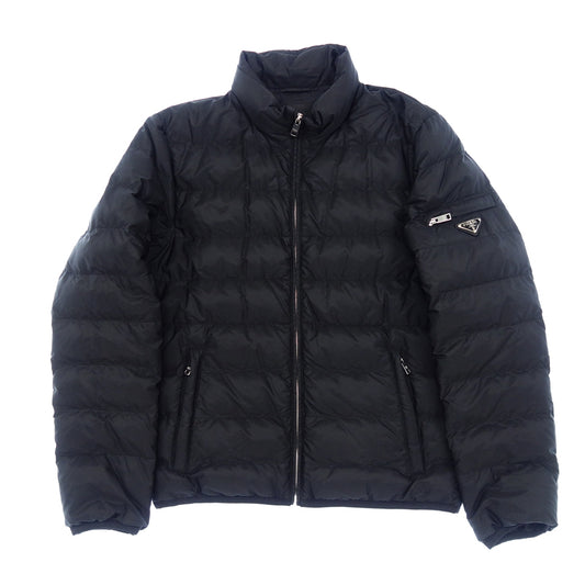 Good condition◆Prada down jacket zip up triangular plate men's black size 48 PRADA [AFB7] 