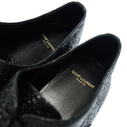 Very good condition◆Saint Laurent leather shoes lame glitter men's 41 black SAINT LAURENT [AFD7] 