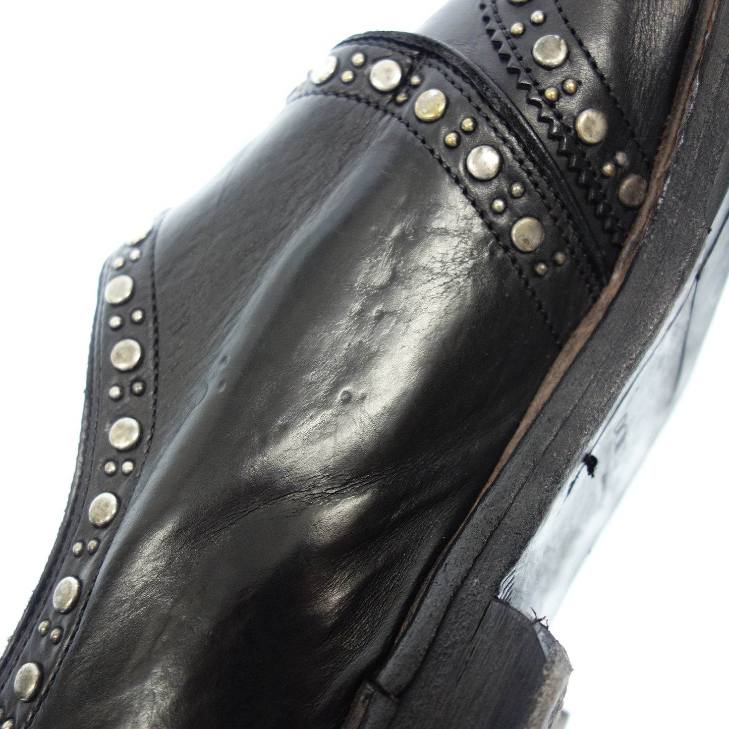 Good Condition◆Dolce &amp; Gabbana Leather Shoes Single Monk Studs Archive Men's Black Size 7.5 DOLCE &amp; GABBANA [AFC2] 