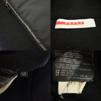 Used ◆Prada Nylon Blouson Knit Switching Zip Up Black Size 52 Men's PRADA [AFB29] 