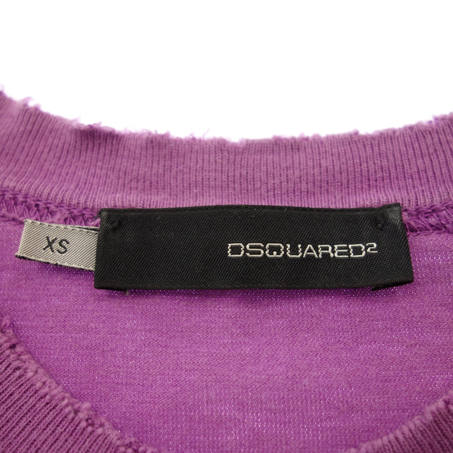 Used ◆D Squared Short Sleeve T-shirt Cut and Sew Print Crew Neck Distressed Men's XS Purple DSQUARED2 [AFB12] 