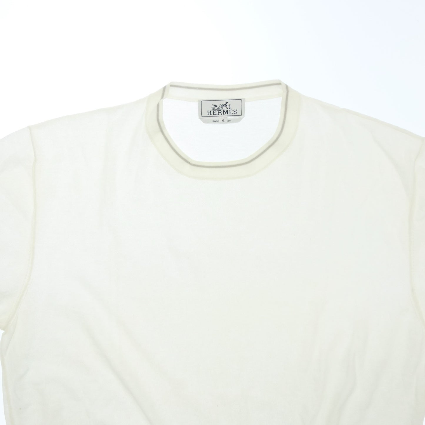 Hermes Knit Sweater Summer Knit Men's XL White HERMES [AFB7] [Used] 