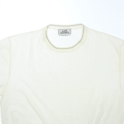 Hermes Knit Sweater Summer Knit Men's XL White HERMES [AFB7] [Used] 