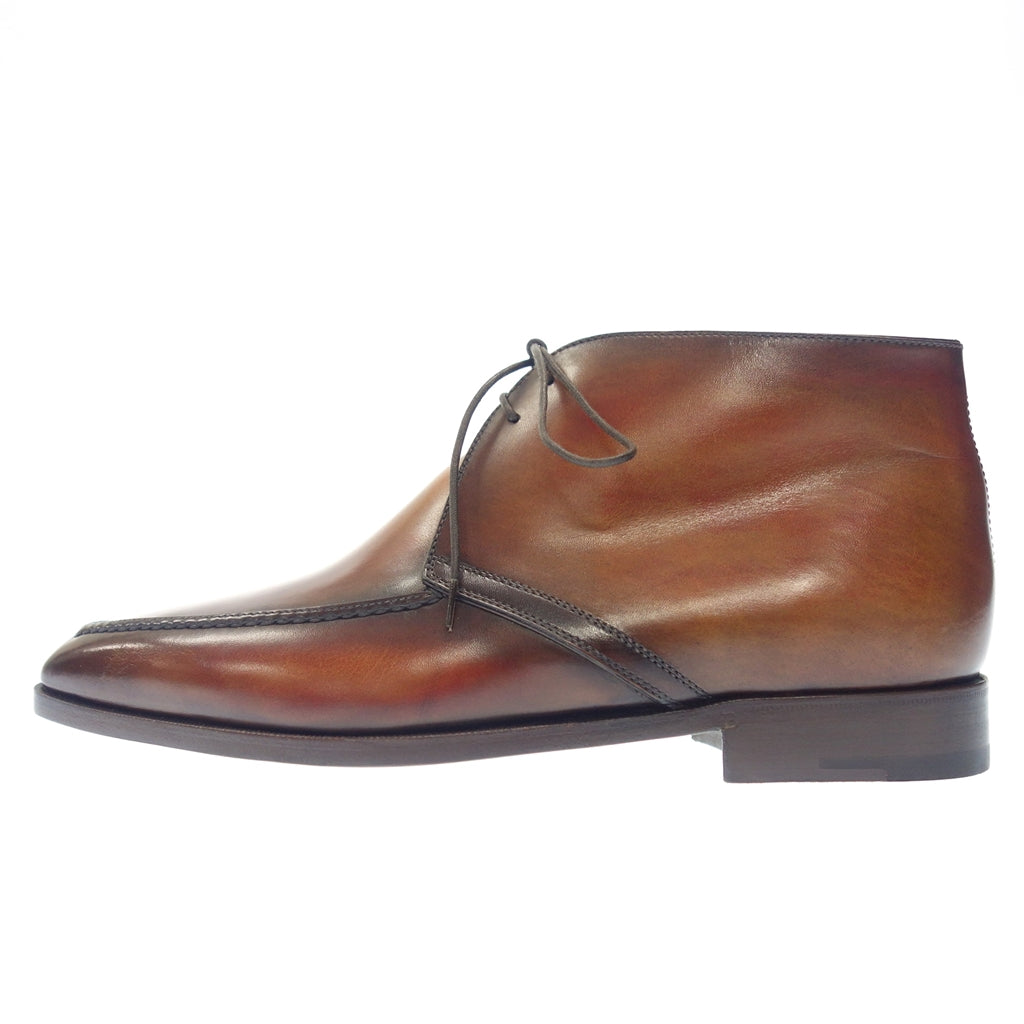 像全新一样 ◆ Berluti 皮鞋 Chukka 靴子 Andy 男式 UK7.5 棕色正品鞋树 Berluti ANDY [LA] 