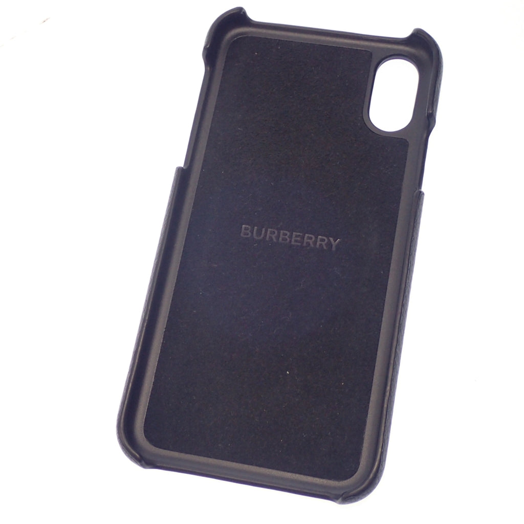 Used ◆ Burberry iPhone case Smartphone case Mobile cover Logo X/XS Black BURBERRY [AFI8] 