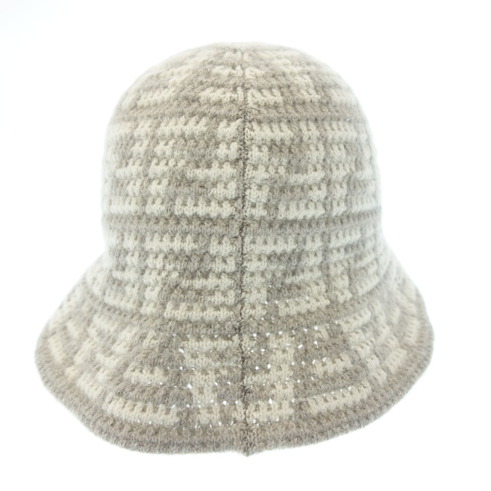 Fendi バケットハット ベージュ ロゴ フェンディ バケットハット 帽子 カシミヤ ズッカ ベージュ系 FENDI