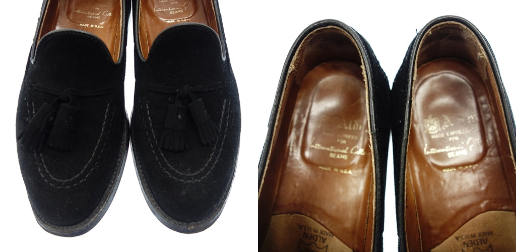 Good condition ◆ Alden Tassel Loafer Suede N9107 Men's Black Size 7.5 ALDEN [AFC2] 