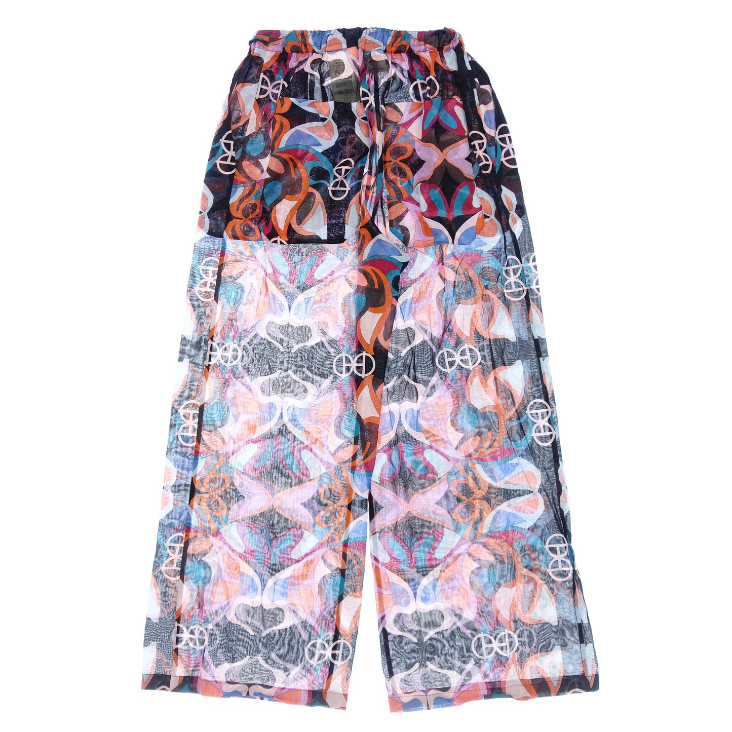 Good condition◆Hermes all-over pattern see-through cotton pants ladies multicolor size 34 HERMES [AFB15] 