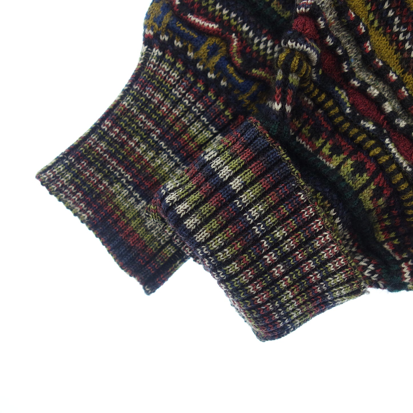 Good condition ◆ Missoni Knit Cardigan All Over Pattern Cable Knit Men's Multicolor 50 MISSONI [AFB52] 