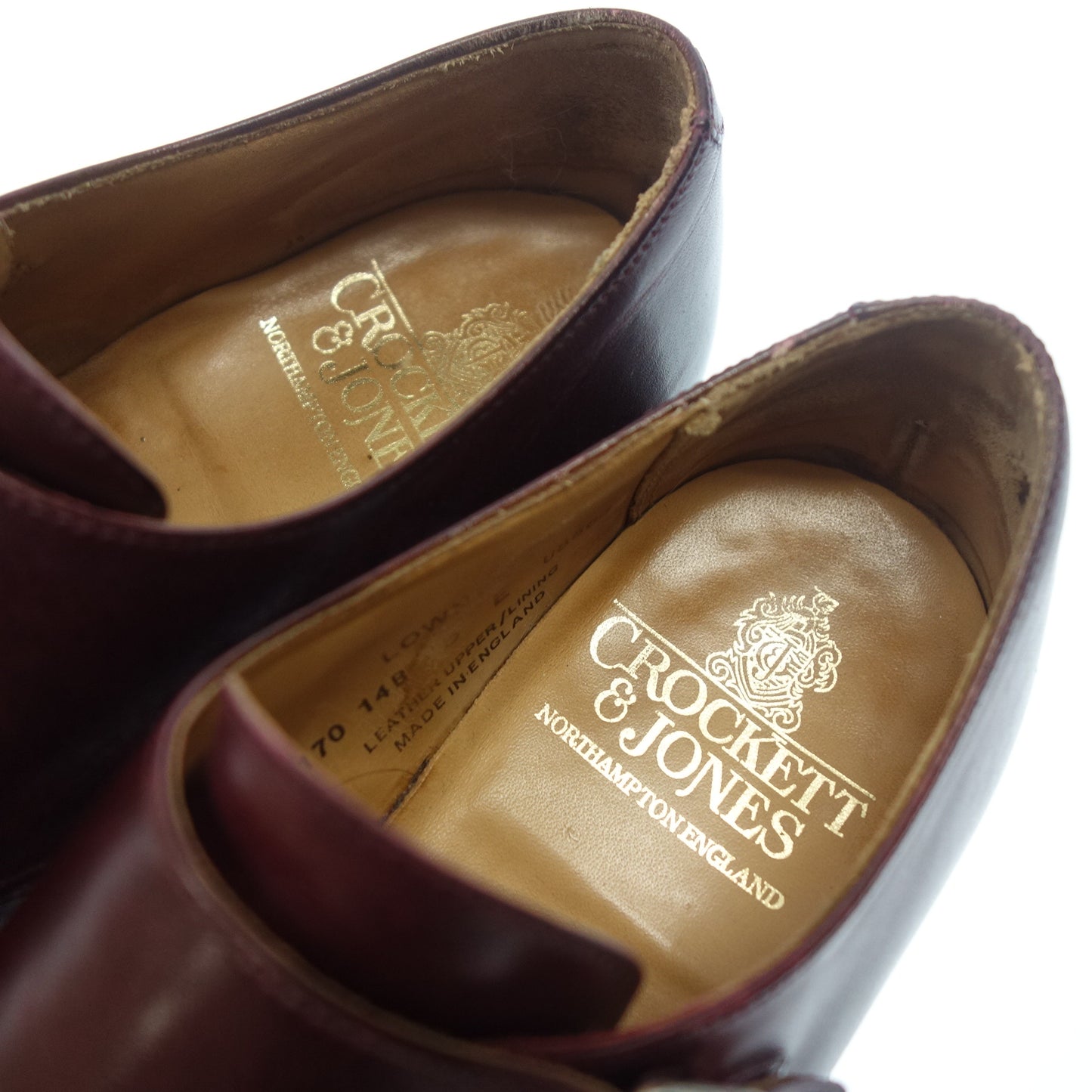 二手 ◆ Crockett &amp; Jones 双搭扣鞋 Lowndes 男式 5E 波尔多 Crockett &amp; Jones Lowndes [AFD1] 