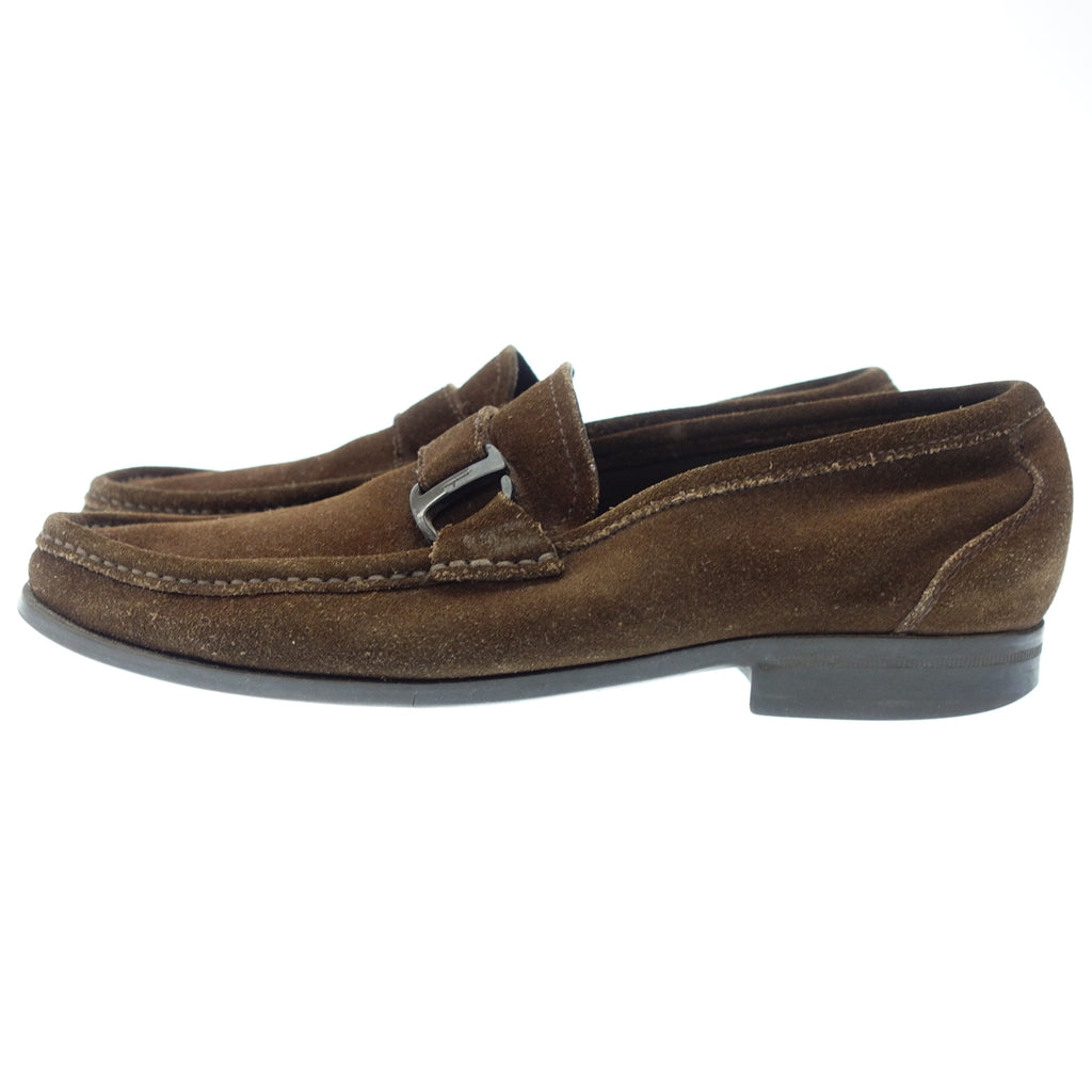 Used ◆Salvatore Ferragamo Strap Loafer Suede Leather Men's Brown Size 8.5 Salvatore Ferragamo [AFC11] 