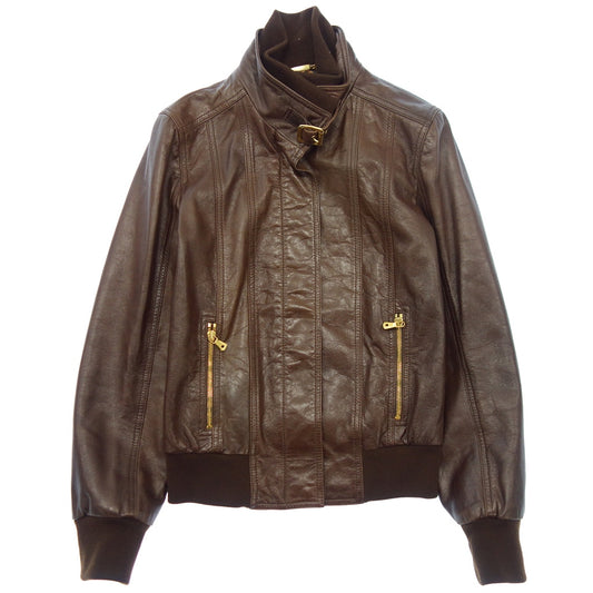 Good Condition◆Dolce &amp; Gabbana Sheepskin Leather Jacket Rib Knit Ladies 38 Brown DOLCE&amp;GABBANA [AFG1] 