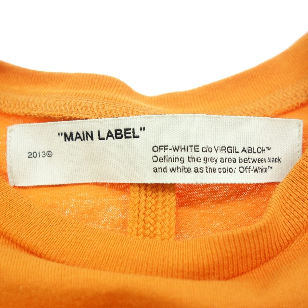 Used ◆ Off-white long sleeve T-shirt cut and sew OMAB001R20185009 Men's size M Orange OFF WHITE [AFB23] 