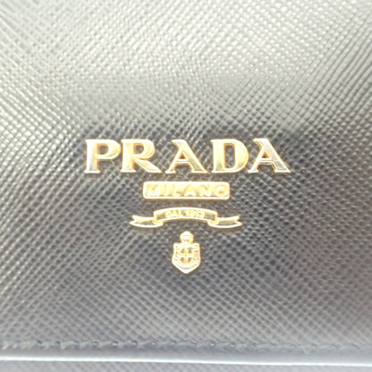 Used ◆Prada bi-fold long wallet 93809 Saffiano ladies black PRADA [AFI17] 