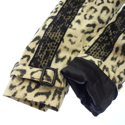 Good condition◆Dresscamp trench coat leopard pattern with belt ladies 38 beige DRESSCAMP [AFB32] 