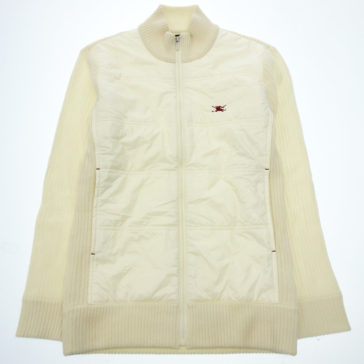 Good condition ◆ Burberry Golf Knit Jacket Down Switch L Women's White BURBERRY GOLF [AFB43] 