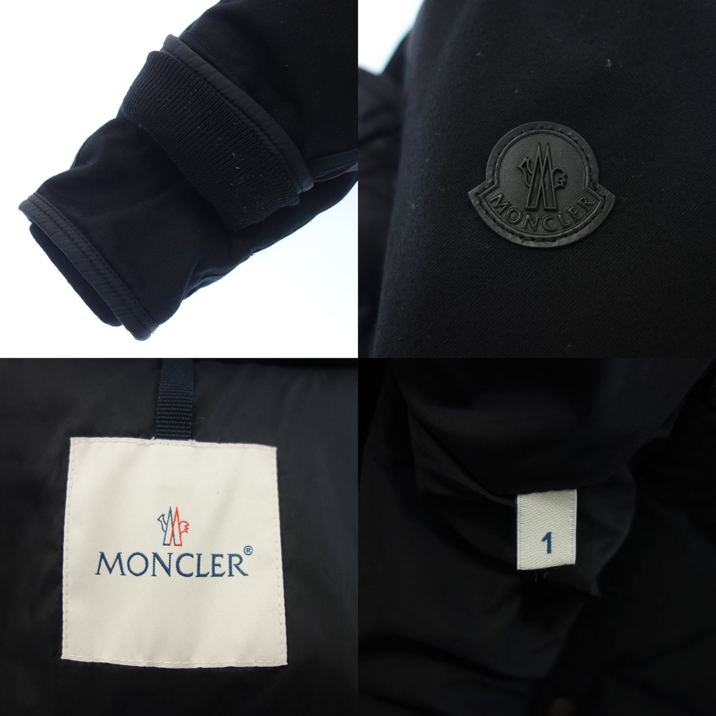 モンクレール ダウンジャケット 切替デザイン フード付き RYAN メンズ ブラック 1 MONCLER【AFA8】【中古】