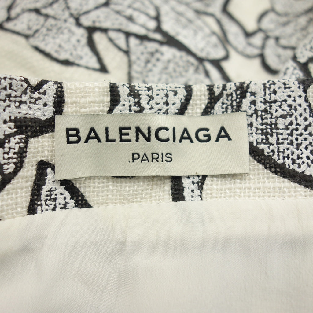 状况良好 ◆ Balenciaga 迷你裙 2013 通体图案女式白色 36 BALENCIAGA [AFB22] 