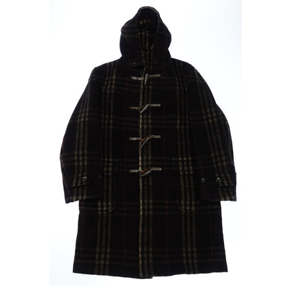 Burberry Duffle Coat Nova Check Hooded Men's Brown Black LL BURBERRY [AFA18] [Used] 