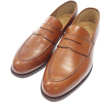 極美品◆クロケット＆ジョーンズ レザーシューズ コインローファー EATON イートン 茶系 UK9E CROCKETT&JONES【LA】