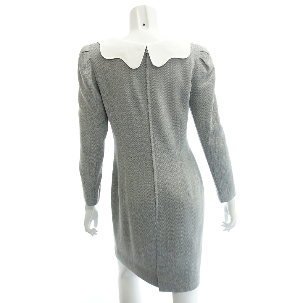 Used ◆YUKITRII Collared Dress Long Sleeve Wool Women's 9 Gray YUKITRII [AFB19] 