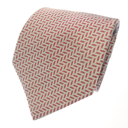 Like new◆Hermes tie silk all over pattern red HERMES [AFI3] 