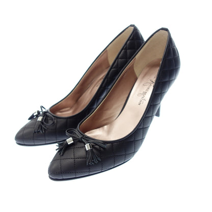 Like new◆Ginza Kanematsu Pumps Stitch Tassel Ladies 24 Black GINZA Kanematsu [AFC45] 