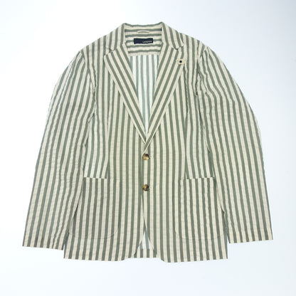 Used ◆Lardini Shirt Jacket Seersucker 100% Cotton Men's White x Green Size S LARDINI [AFB45] 