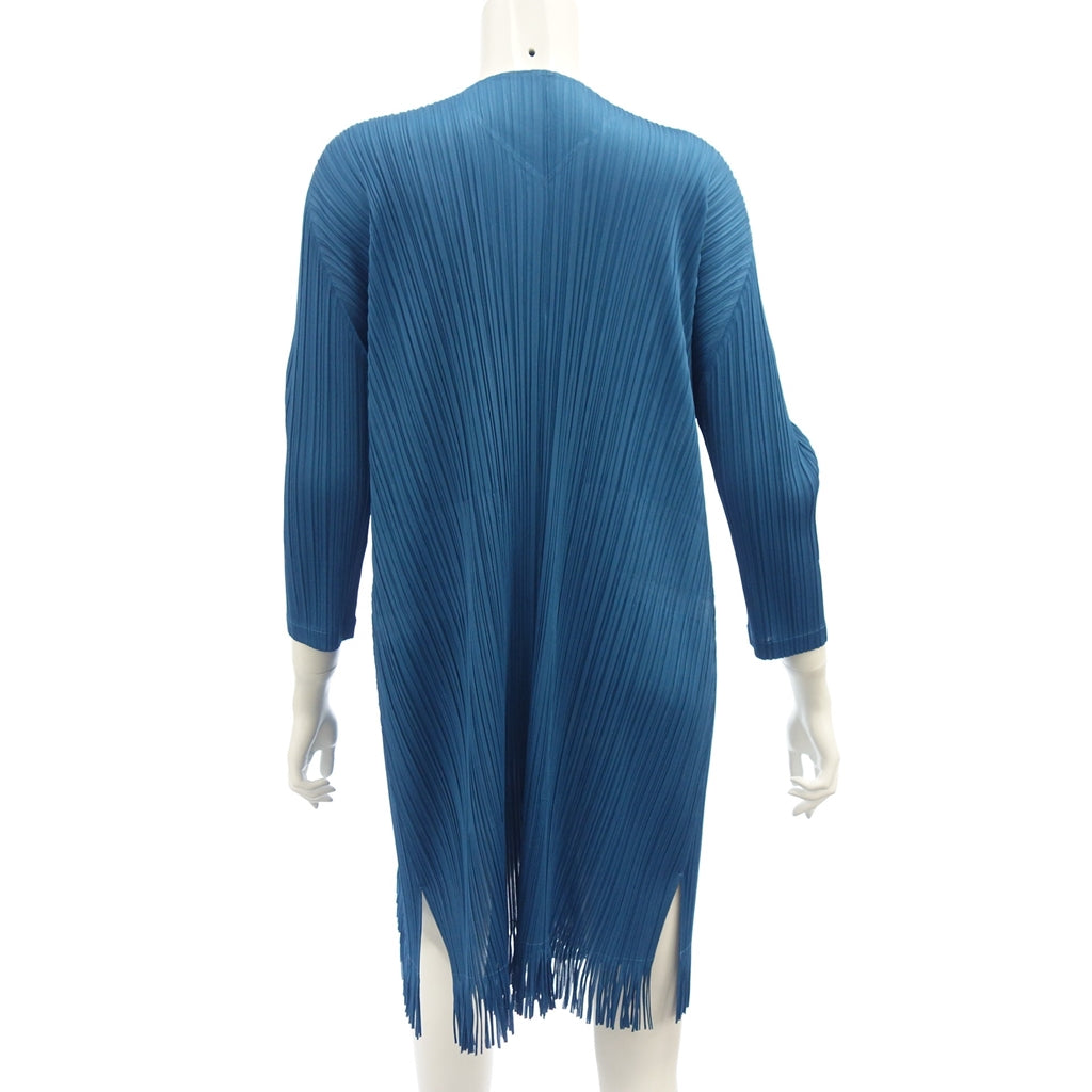 Very good condition ◆ Pleats Please Fringe Long Cardigan Women's Blue Size 2 PP71-JA793 PLEATS PLEASE [AFB29] 