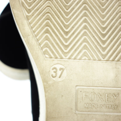 二手 ◆ FOXEY 运动鞋 Pearl Athene 丝绒女士 37 黑色 FOXEY PEARL ATHENE [AFC54] 