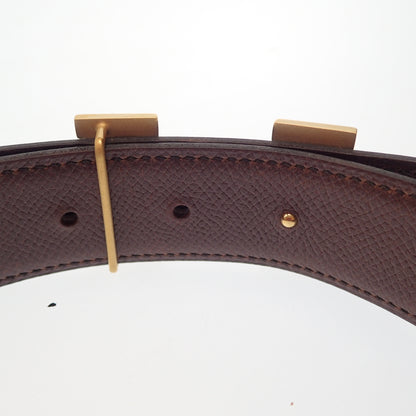 Hermes leather belt H metal fittings Gold metal fittings □B engraved HERMES [AFI10] [Used] 