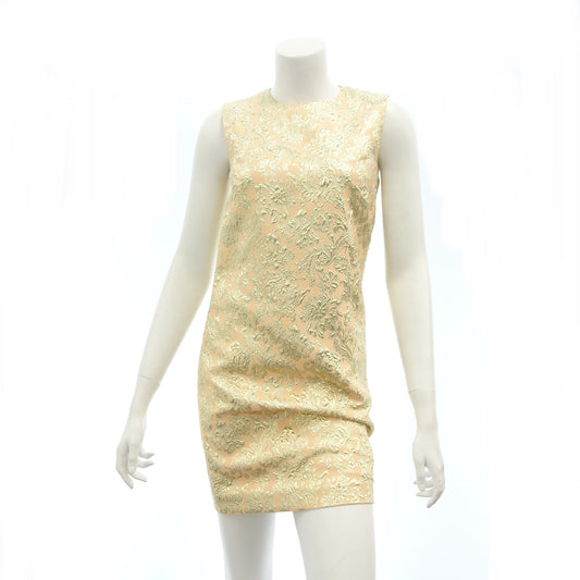 Dolce &amp; Gabbana Dress Sleeveless Floral Pattern Women's Beige 36 DOLCE&amp;GABBANA [AFB15] [Used] 