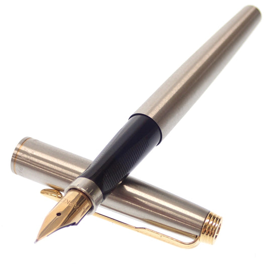 Good Condition◆Parker Fountain Pen 75 Nib K14 Silver with box PARKER [AFI12] 