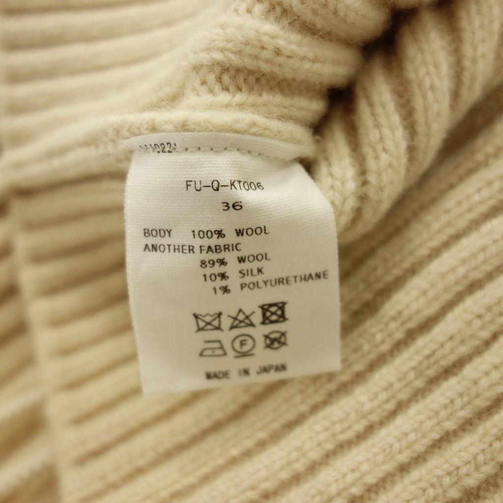 Good condition◆Fumika UCHIDA long sleeve knit wool ladies white size 36 FU-E-KT004 FUMIKA UCHIDA [AFB9] 