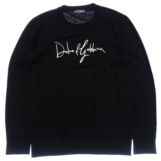 Dolce &amp; Gabbana Knit Sweater Logo Embroidery Men's Black 52 DOLCE&amp;GABBANA [AFB19] [Used] 