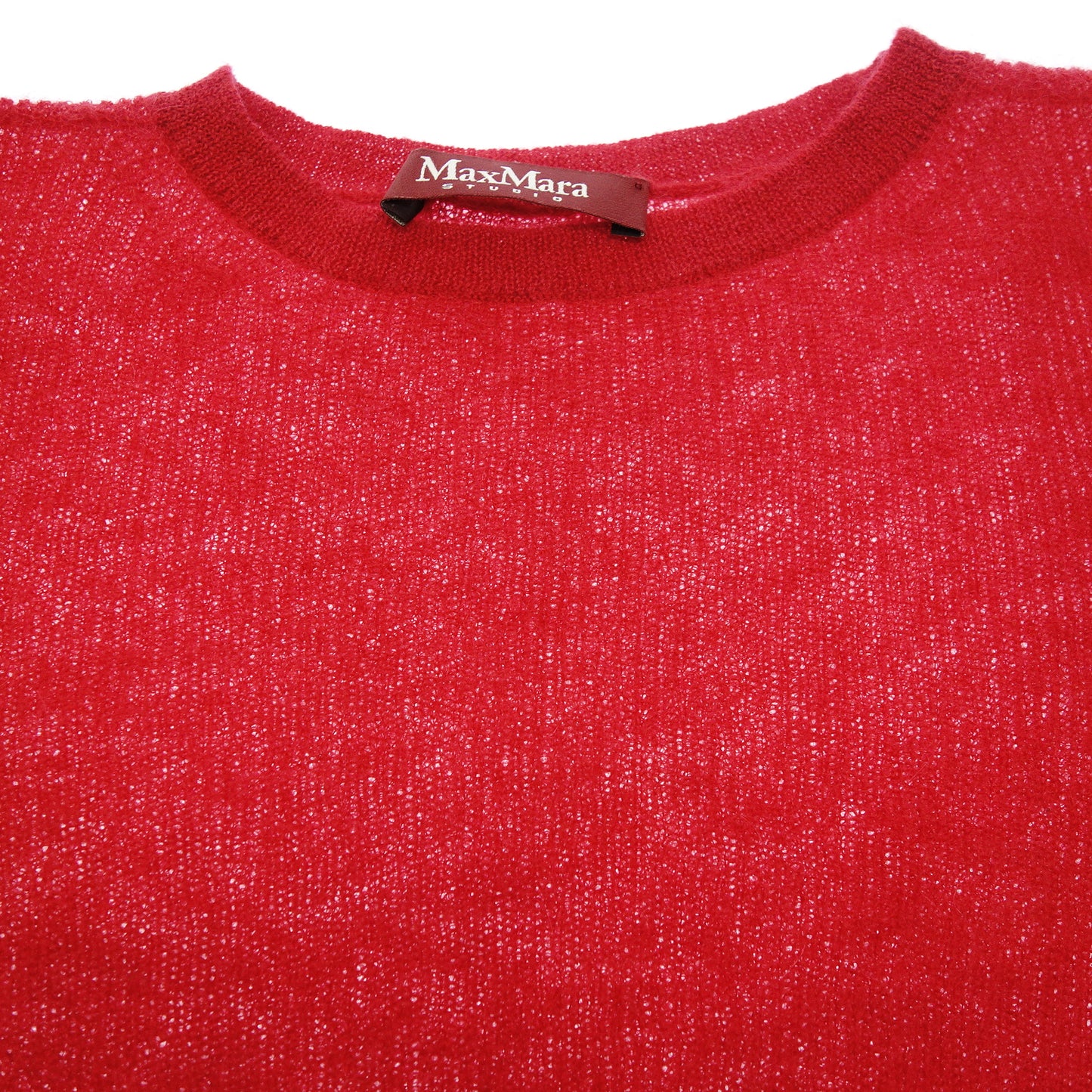 MaxMara Studio Knit Sweater Short Sleeve Wool Red Women's MaxMara [AFB42] [Used] 