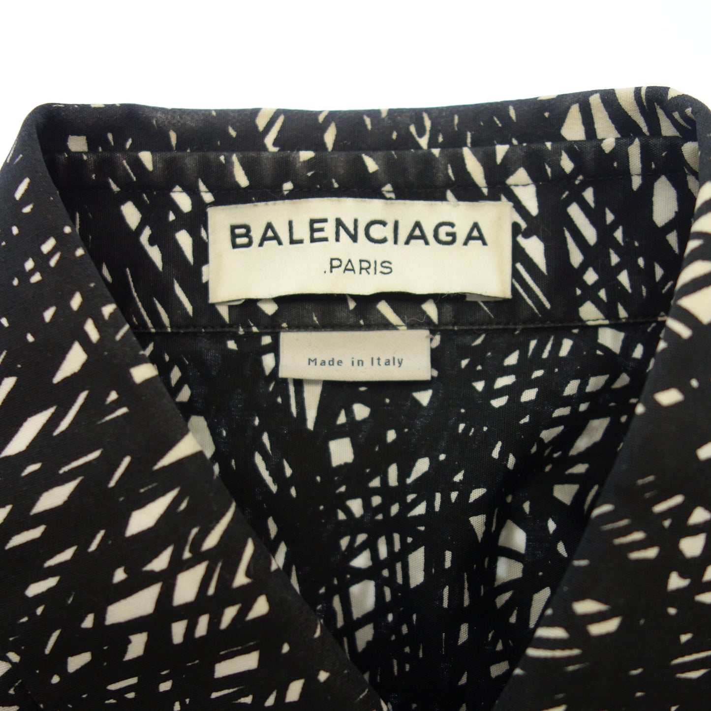 Used ◆ Balenciaga long sleeve shirt all over pattern 301991 men's black 37 BALENCIAGA [AFB11] 