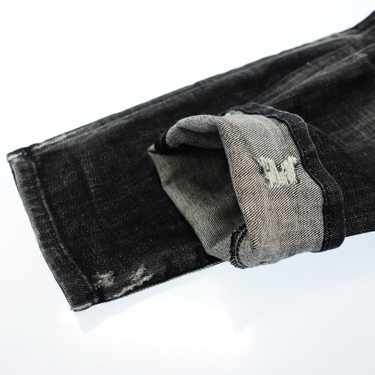 美品◆ディースクエアード デニムパンツ ダメージ加工 Skater Jean 19AW メンズ ブラック系 サイズ42 Dsquared2【AFB22】