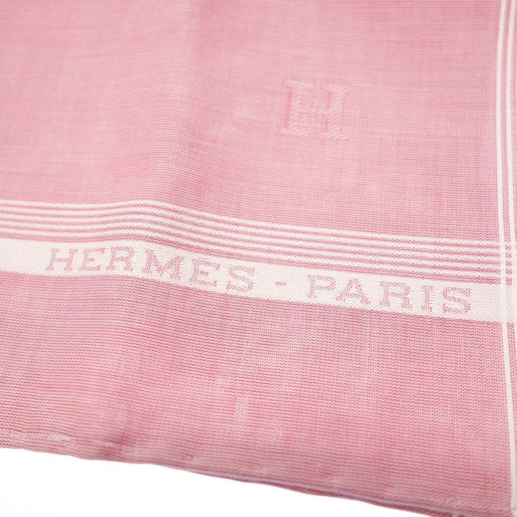 Like new◆Hermes handkerchief 100% cotton pink with box HERMES [AFI12] 