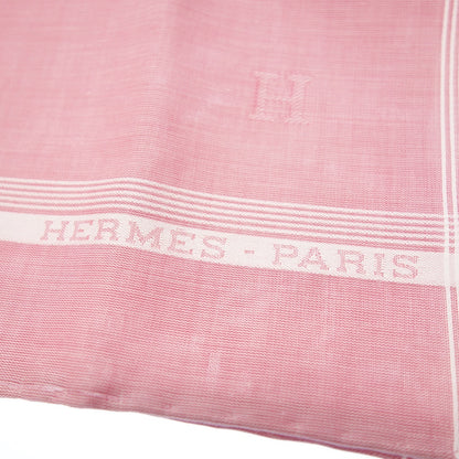 Like new◆Hermes handkerchief 100% cotton pink with box HERMES [AFI10] 