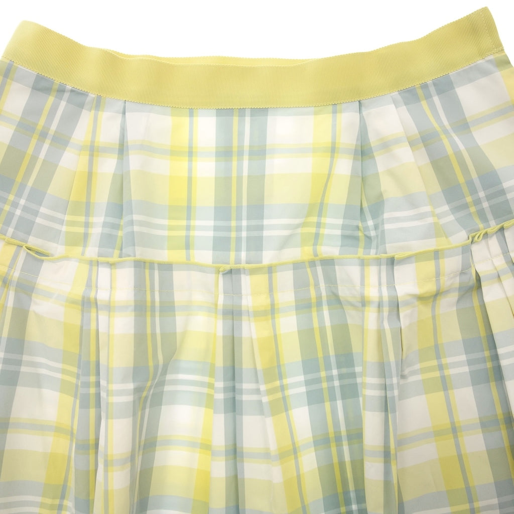 Used ◆Foxy New York French Skirt Plaid Pattern 30028 Ladies 40 Yellow FOXEY NEWYORK [AFB38] 