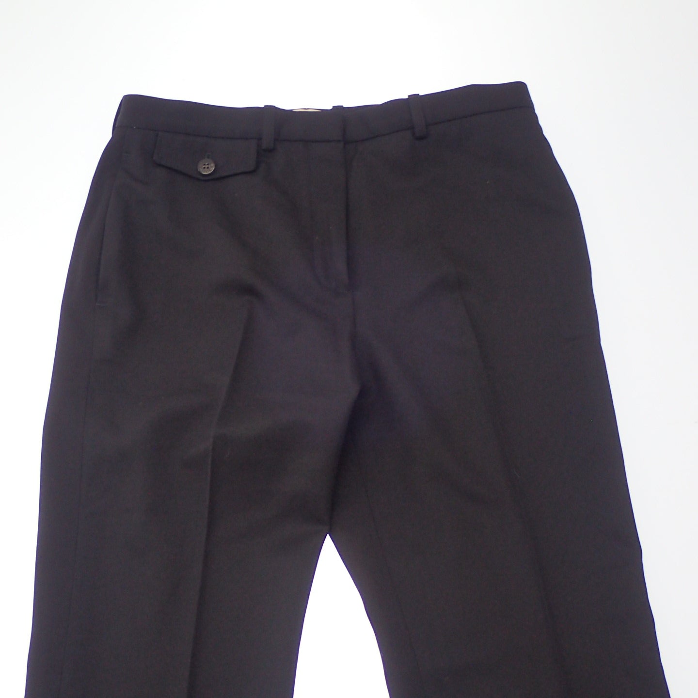 Good condition◆Hermes wool slacks pants Serie button ladies black 36 HERMES [AFB49] 