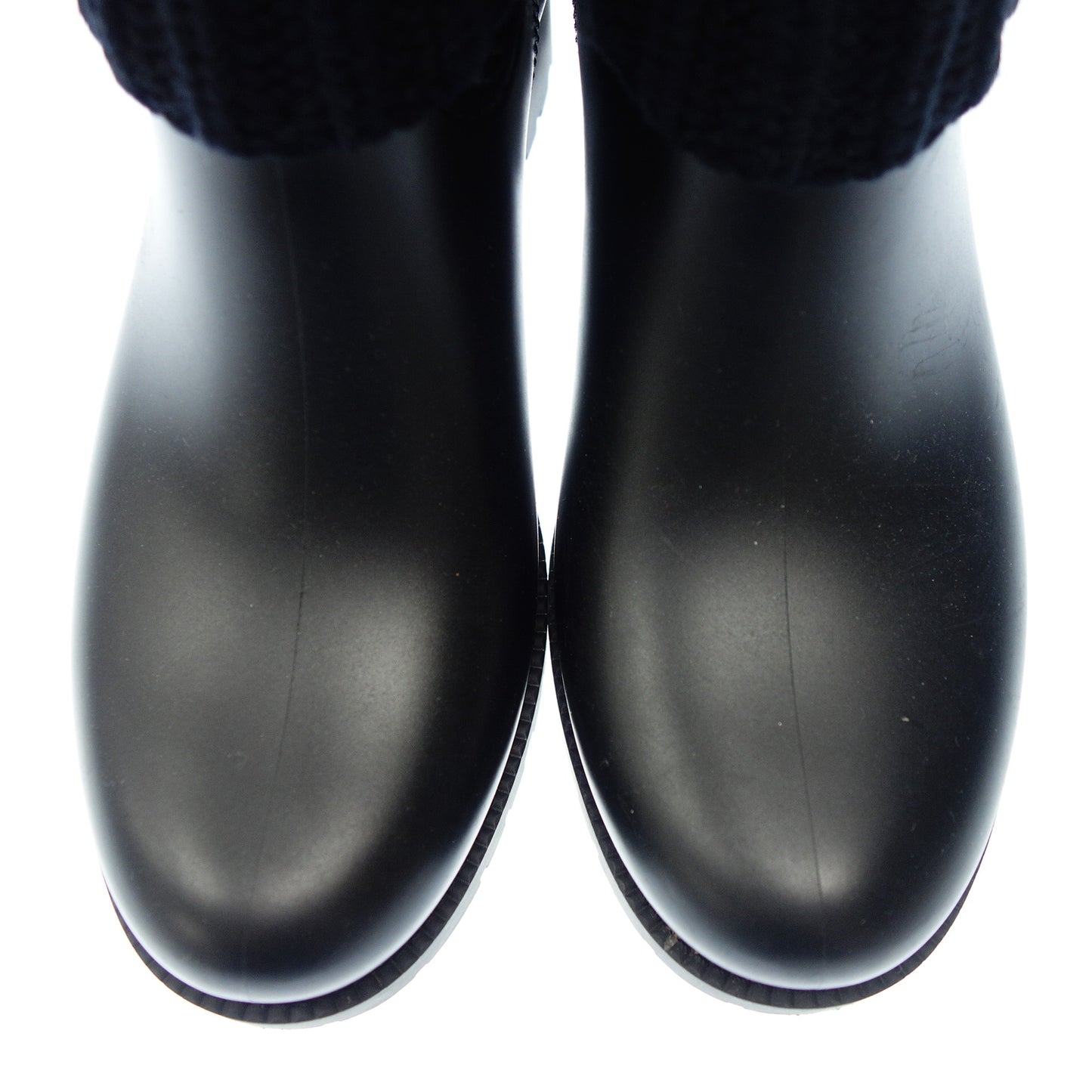 Good Condition◆Moncler Ginette Rain Boots Short Ankle Boots Logo Patch Women's Black Size 39 MONCLER GINETTE [AFC5] 