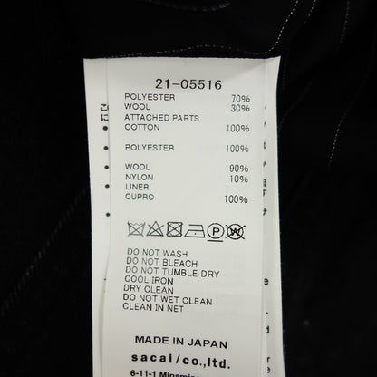 サカイ ジャケット 再構築 スーツ ジャケット デニム 21-5516 レディース 1 黒 sacai【AFB8】【中古】